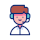 Customer support representative icon with headset